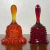 Fenton and Amberina-Style Pressed Glass Bells