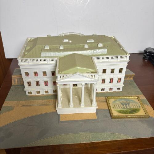 Vintage White House Model Building and Framed Print