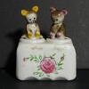 Bear Salt and Pepper Shakers with Hand-Painted Floral Design
