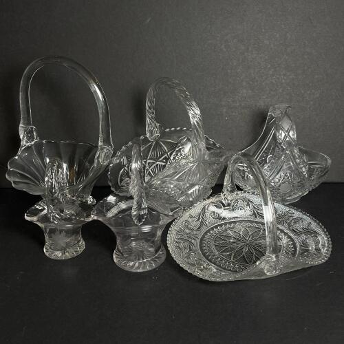 Pressed Glass Assorted Glass Baskets in E