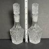 Pair of Cut Glass Cruets with Stoppers in Diamond Pattern - 3