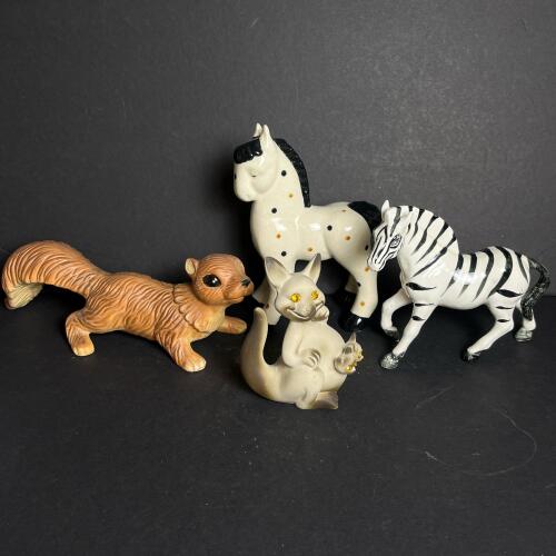 Roselane and Japanese Ceramic Animal Figurines Assortment