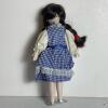 Porcelain Doll in Blue Gingham Dress with Pigtails - 2