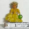 Small Handmade Yellow Dress Lady Brooch With Green Purse - 3