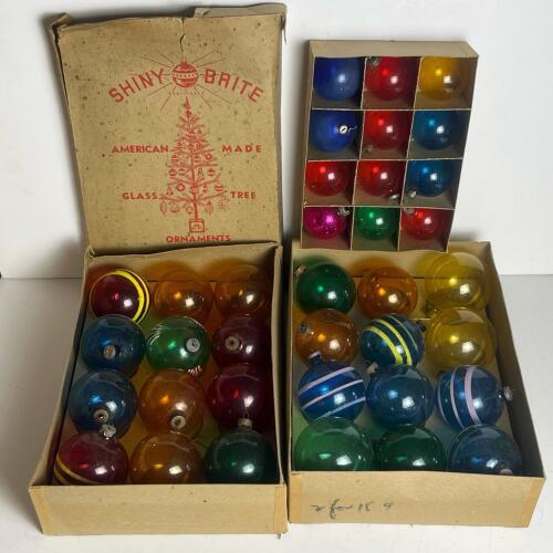 Vintage Glass Christmas Ornaments Shiny Brite and Premier Glass Works