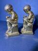 Pair of Brass Child Writing Bookends in Classical Style - 2