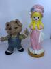Ceramic Girl Figurine and Pig Figurine