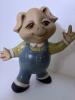 Ceramic Girl Figurine and Pig Figurine - 6