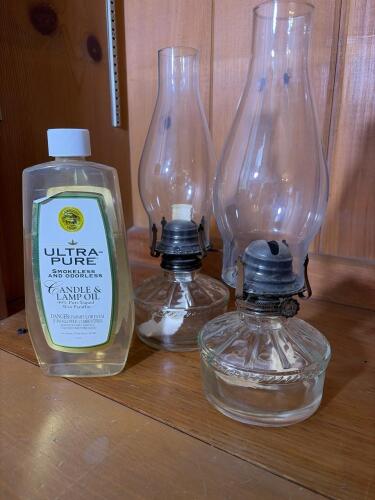 Glass Oil Lamps with Ultra-Pure Candle & Lamp Oil