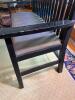 Arts and Crafts-Style Wooden Settee with Cut-Out Backrest - 4
