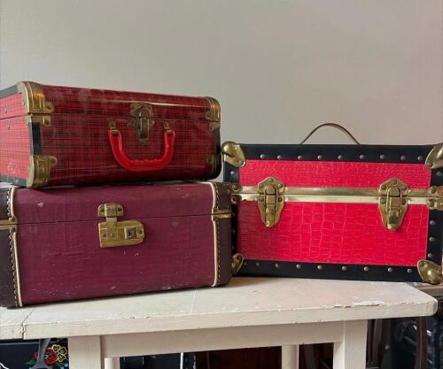 Mixed Vintage Luggage-Train Cases