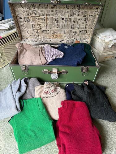 Over 20 Vintage Wool Sweaters and Vests with Trunk