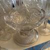 Lot of Pressed Glass Vases, Bowls, and Dishes - 4