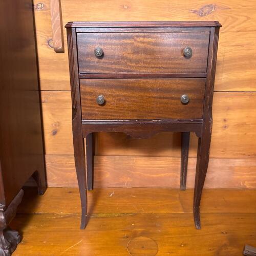 Vintage Wooden Sewing Cabinet with Swing-Out Compartment