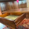Carved Wood Coffee Table with Drawer - 4