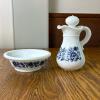 Avon Delft Blue Pitcher and Bowl Bath Oil Set with Original Box - 2