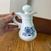 Avon Delft Blue Pitcher and Bowl Bath Oil Set with Original Box - 6