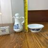 Avon Delft Blue Pitcher and Bowl Bath Oil Set with Original Box - 12