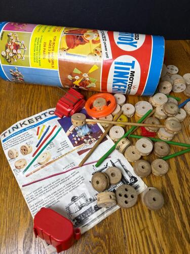 Vintage Motorized Tinkertoy Construction Toy Set
