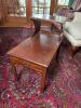 Two-Tier Mahogany Veneer End Table with Drawer
