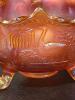 Marigold Carnival Glass Footed Bowl - 2