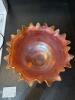 Marigold Carnival Glass Footed Bowl - 3