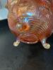 Marigold Carnival Glass Footed Bowl - 5