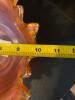 Marigold Carnival Glass Footed Bowl - 6