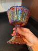 Iridescent Pressed Glass Covered Compote - 4