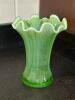 Frosted Green Glass Vase and Compote Bowl in Art Nouveau Style - 2