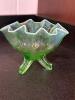 Frosted Green Glass Vase and Compote Bowl in Art Nouveau Style - 6