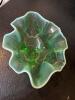 Frosted Green Glass Vase and Compote Bowl in Art Nouveau Style - 8