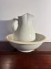 Ironstone China Pitcher and Wash Basin Set, English Victorian-Style