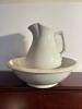 Ironstone China Pitcher and Wash Basin Set, English Victorian-Style - 2