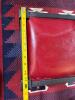 Arts and Crafts-Style Upholstered Footstool with Red Cushion - 5