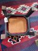 Arts and Crafts-Style Upholstered Footstool with Red Cushion - 7
