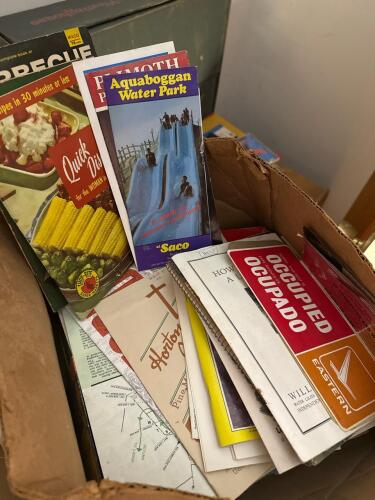 Fun Vintage Ephemera Lot With Slightly Passive Aggressive Seat Saver Cards, Recipe Booklets, Magazines And Brochures
