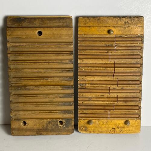 Vintage Wood Cigar Mold Boards with Grooves
