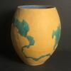 Studio Pottery Vase With Blue Slip Decoration