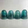 Aqua Glass Telegraph Insulators, Late 19th Century Style