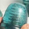 Aqua Glass Telegraph Insulators, Late 19th Century Style - 2