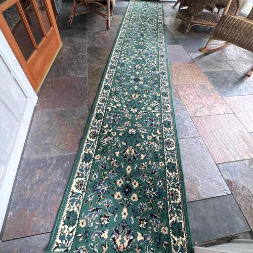 Samson Green Floral Runner Rug