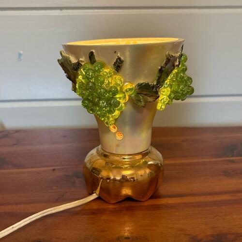 Ceramic Night Light Lamp With Grape Motif - Carole's Ceramics