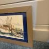 22.75" x 12.75" Framed Nautical Needlework Harbor Scene, Signed Pat 2013 - 3
