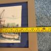 22.75" x 12.75" Framed Nautical Needlework Harbor Scene, Signed Pat 2013 - 8