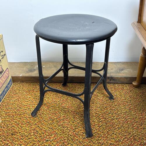 Industrial-Style Metal and Wood Stool