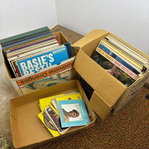 Assorted Vintage Vinyl Records and 45 RPM Singles