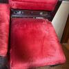 Victorian-Style Corner Chair with Red Upholstery - 3