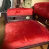 Victorian-Style Corner Chair with Red Upholstery - 4