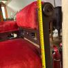 Victorian-Style Corner Chair with Red Upholstery - 8